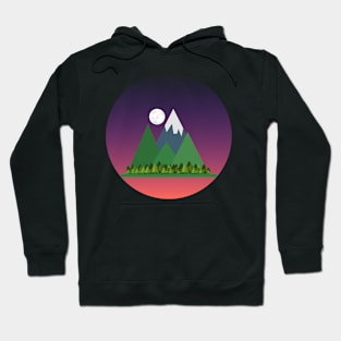 Night Moon And Mountains Hoodie